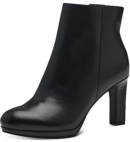 MARCO TOZZI Damen Stiefeletten mit Absatz Elegant mit Reißverschluss, Schwarz (Black), 39 EU