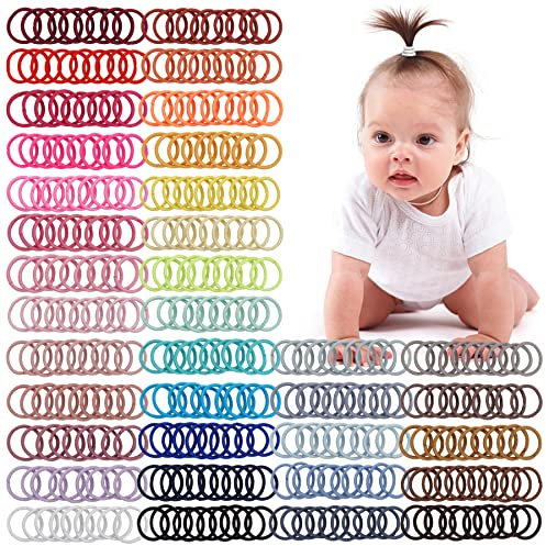 JOYOYO 360 Stück Baby Haargummi Multicolor Haarbänder für Kleinkind Haargummis Mädchen Mini Haargummis 2 cm, Elastische Haarbänder Haar-Accessoires für Baby Mädchen