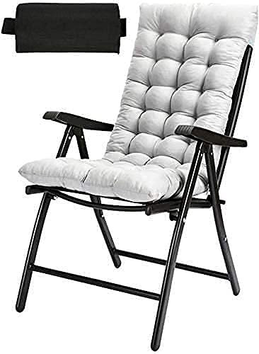 ATAAY Liege, Bequeme und Stabile Sonnenliege Faltbarer Liegestuhl Sonnenliege Terrassenstühle Outdoor Camping Tragbarer Stuhl mit Nackenkissenunterstützung 200 kg, mit (WitGray Cotton)