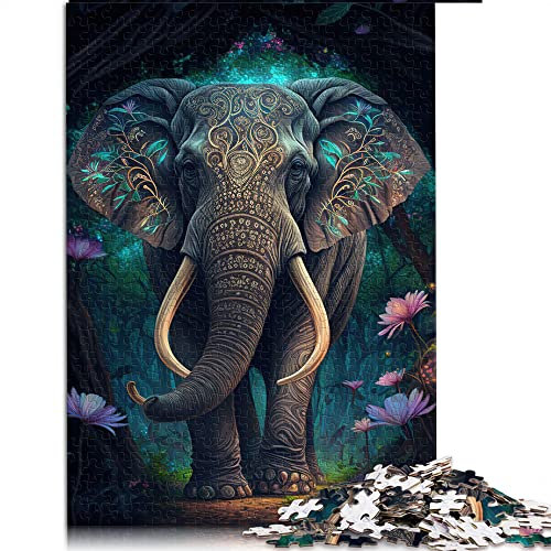 1000 Piece Jigsaw Puzzle for Adults Elephant colorful animal Jigsaw Puzzles Cardboard puzzles Educational Game Challenge Toy (Size 26x38cm)