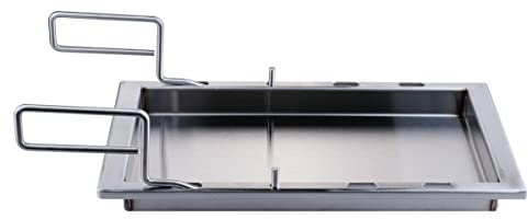 CHEFGASTRO Grillplatte Edelstahl einsetzbare Plancha für Santos P-Serie | 32,0 x 42,5 x 4 cm für Gasgrills
