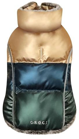 Croci hundemantel Rhapsody metallic gefÜttert Gold/blau/grÜn