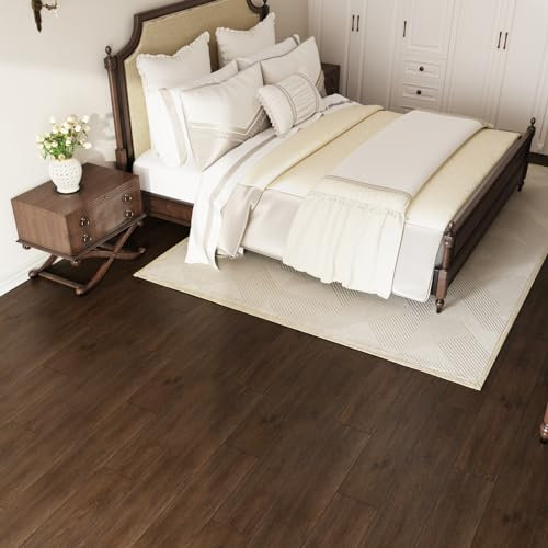 CRE8TIVE Braun Vinylboden Selbstklebend Holzoptik 24 Stück 90cm x 15cm Vintage PVC Bodenbelag Wasserdicht Bodenfliesen Selbstklebend Klebefliesen Boden für Schlafzimmer Badezimmer Vinyl Fliesen Küche