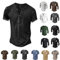 Herren T Shirt Bluse Herren Stretch Sommer Slim Knopf Oberteil Muster Langarm Henle Poloshirt Herrenen Worker Modern Schwarz 1