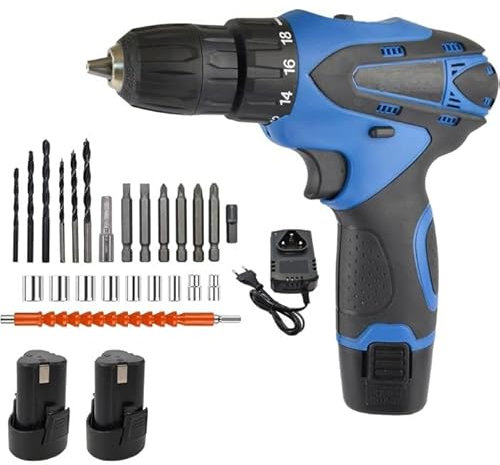 Deals Trapano avvitatore a batteria 12v valigetta 24 accessori 2 batterie e caricatore