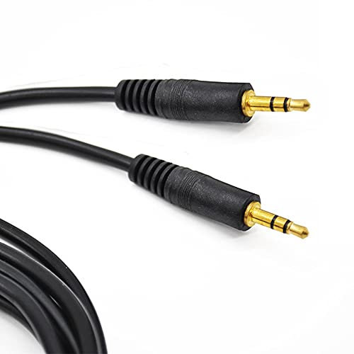 REY Cable Jack 3,5mm Macho, Audio Estéreo, Oro, 1M