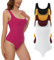 CARCOS Débardeur Thongs Body pour femme sans manches avec col carré, Rose, L