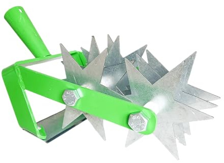pokm toolsmarket - Kultivator Sternfräse mit 7 Sternen, Krümler, Bodenkrümler, Rollhacke mit Jätemesser 2-Reihe, Gartengerät EU-Produktion TMX