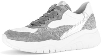 Gabor Damen Low-Top Sneaker, Frauen Halbschuhe,Best Fitting,Sportschuhe,Freizeitschuhe,Turnschuhe,Laufschuhe,Steel/Silber,40 EU / 6.5 UK
