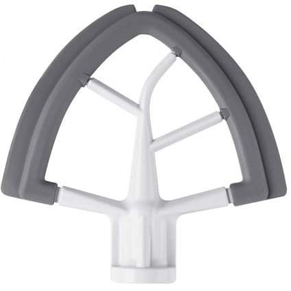Ieron Batteur à bord flexible de 4,5/5 litres compatible avec le mélangeur sur socle à tête inclinable KitchenAid, lame entièrement en métal avec bords en silicone
