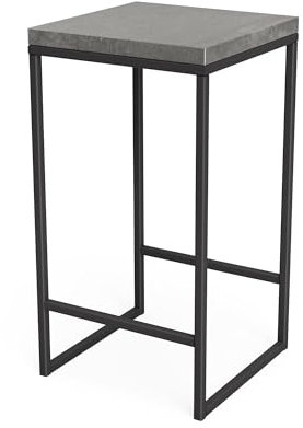 MAESTRO FERRETERO TUOZI Tribeca Bench, hoher Tisch für den Garten, aus Beton und Stahl, 40 x 40 x 75 cm, Grau