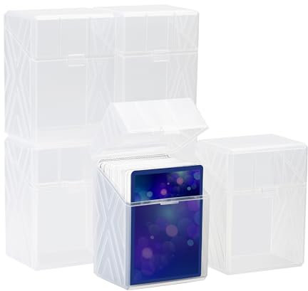 Risou 6 Pack MTG Card Deck Box Compatible with Magic The Gathering Card,TCG Card,OCG Card and Standard Size Card Game.Deck Box Holds 150+ Cards(NO CARDS) (Transparent, 6Pack)