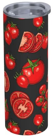 YXDVPALNE Tomaten, Gemüse, Muster Wasserflasche Isolierte 20 Unzen Edelstahl Becher Vakuum Tumbler Wasser Flasche
