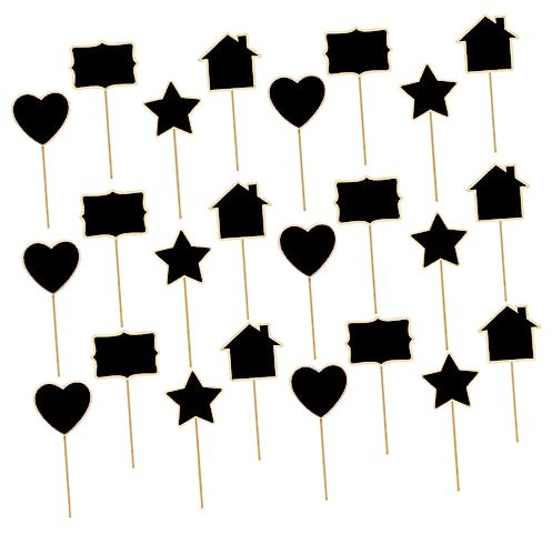 DIYEAH Lot De 40 Étiquettes Pour Plantes De Jardin Plantes De Balcon Panneaux En Bois Pour Aromatiques Jolis Marqueurs Pour Plantes En Tableau Noir Faciles À Insérer Pour Pots De Fleurs