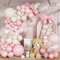 Kit per arco di palloncini rosa e bianco, doppia ghirlanda color avorio pastello con 3 palloncini trasparenti da 45,7 cm, per feste di compleanno, baby shower, decorazioni per feste