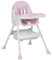 K IKIDO Hochstuhl Baby, Kinderhochstuhl, klappbarer und verstellbarer Babynahrungsstuhl, für 6 Monate bis 3 Jahre (15 kg), mit Brett und Aufbewahrungstasche (Rosa)