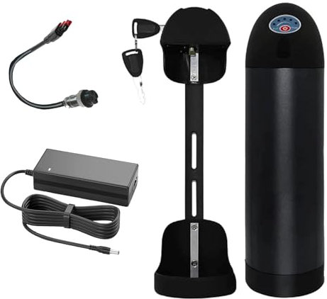 JHKJ Lithiumbatterie 36 V 13 Ah Flaschenbatterie 36 Volt Ersatz-Lithiumbatterie mit Ladegerät und Sicherheitsschloss 36 V Lithium-Ionen-Batterie für 50 W-450 W Motor