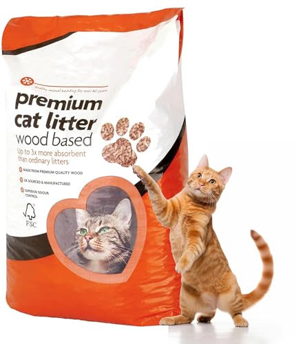 Easy To Use Ultra Absorbent Premium Cat Litter Wooden Pellets Odour Controlled Soft Bedding (15 Litre Bag)
