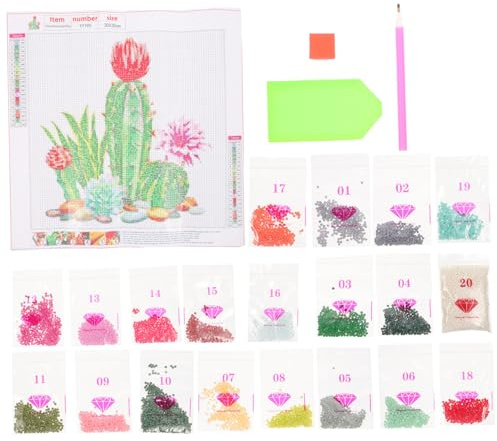 CIMAXIC Strawberry Pattern Cross Stitch Kit Cactus Embroidery Set Starter Craft Kit