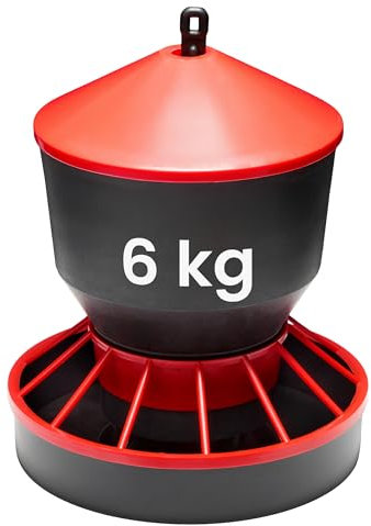 Garronda Mangeoire Poule Antinuisible 6 kg – Distributeur de Graines Volaille avec Couvercle et Poignée – Mangeoire Élevage pour Poules et Poussins – GD-0151