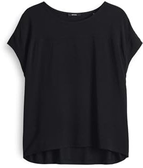 OPUS Damen Kurzarmshirt | Jerseyshirt SESONNE Regular im Materialmix Black, 40