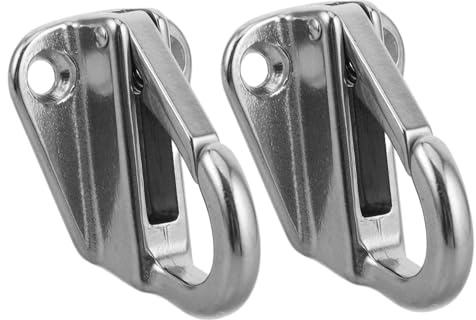 Anneome 2pcs 304 Stainless Steel Marine Spring Hooks Screws Heavy-duty Boat Fending Hardware Yacht Dock Clips for Secure Outdoor Boating Use