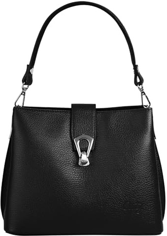 Cluty Umhängetasche Echt Leder Damen Made in Italy | elegante City Bag | Shopper mit Drehverschluss