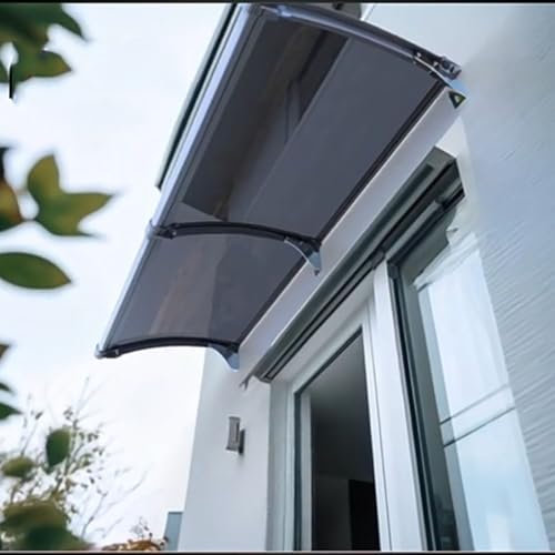 Marquesina para Puertas Y Ventanas Exterior, Marquesina Arqueada, Toldo Cubierta De Policarbonato En Jardín, Resistente A Los Rayos UV, Al Aire Libre Dosel De Techo (66x107cm/26x42in,A)