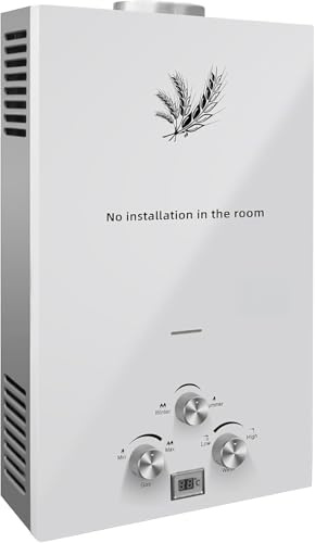 18L 36KW Gas Durchlauferhitzer LPG Warmwasserbereiter Durchlauferhitzer Warmwasserspeicher Heißwasserbereiter Boiler Tankless Instant Boiler für Zuhause, Wohnmobile, Kabinen, Scheunen (18L 36KW)