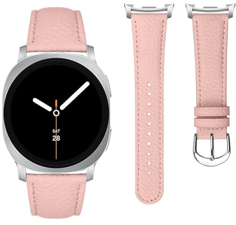 Leder Armbänder Kompatibel mit Samsung Galaxy watch 8 40mm Armband für Damen Herren, Weiches Lederarmband Ersatzband Verstellbares Ersatz Uhrenarmband für Damen Herren