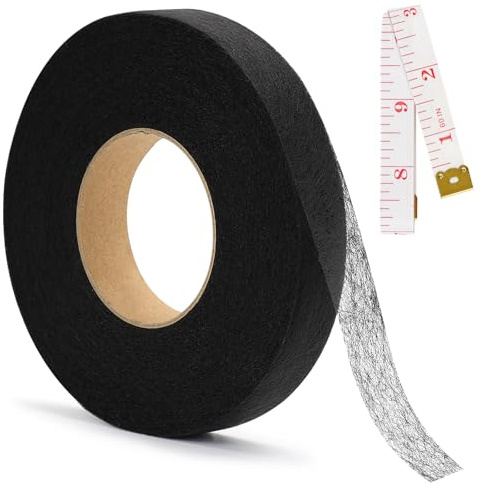 LPZMPZ 64M x 2CM Saumband zum Aufbügeln Waschfest, Bügelband für Vorhänge zum Kürzen, Nahtband zum Aufbügeln, Gardinen Kürzen ohne Nähen, Hemming Tape für Textilien, Hosen, Gardinen (Schwarz)