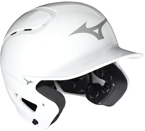 Mizuno B6 Youth Boys Baseball Helmet - Solid Colour - Bright White - One Size