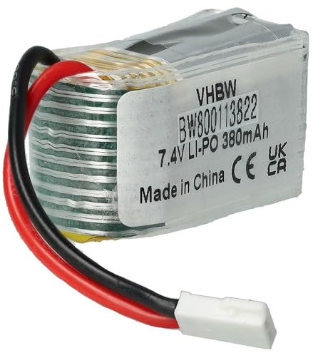 vhbw Li-Ion Akku 380mAh (7.4V) kompatibel mit Drohne, Multicopter You Go Media DM007 Nighthawk Quadrocopter