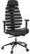hjh OFFICE 714560 Profi Bürostuhl Ergo LINE II PRO Leder Schwarz ergonomischer Drehstuhl mit Lordosen- und Kopfstütze