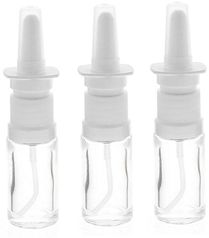 Leere Klarglas Nasenspray-Flasche 10ml mit Fingerzerstäuber, Kosmetex Glas Nasenzerstäuber Vaporizer Nasensprühflasche, 3x 10 ml Klarglas