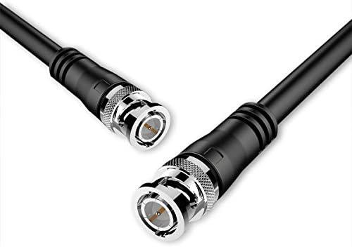 CABLEPELADO Cavo BNC RG 58 | Maschio a Maschio | Impedenza 50 Ohm | Per Trasmissione Segnali Video e Audio Ad Alta Frequenza | Nero | 1 Metro