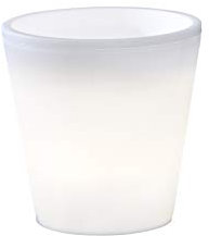 Konstsmide 7453-000EE Assisi Low Voltage LED Outdoor Landscape Illuminated Small Plant Pot / 15 LED / Plastic / IP44 / White