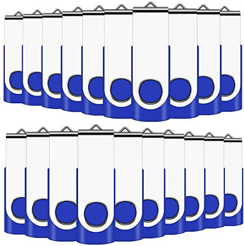 2GB USB Memory Stick 20 Pack Bulk USB2.0 Sticks Pen Drive Flash Drives (Blue wiht Lanyard)