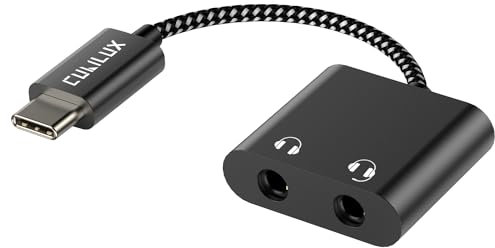 Cubilux USB C Audio Splitter for 2 Headphones with 96KHz/24-bit DAC, Type C to Dual Earphones Aux Splitter for S25/S24/S23/S22/S21/S20 Ultra, Tab S10/S9/S8/S7/S6, Z Fold 6/5/4/3/2, Z Flip 6/5/4/3/2
