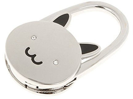 Inzopo Tischtasche Haken Halter Katze Kopf Muster - Silberfarben - Zinklegierung - Bis zu 5 kg belastbar