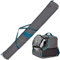 Ferocity Premium Set Skitasche und Skischuhtasche für 1 Paar Ski-Stöcke-Schuhe-Helm mit Abnehmbarer Netztasche Turquoise mit Netz [053]