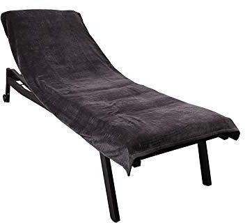 jilda-tex Schonbezug für Gartenliege Strandliege Sonnenliege Liegen-Stuhl Auflage 100% Baumwolle Frottee 80x200 cm (Anthrazit)