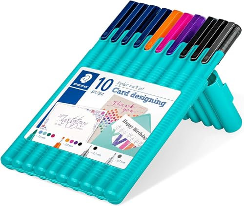 STAEDTLER triplus multi set Card designing, Stifte-Set zur Gestaltung von Karten aller Art, mit Fineliner, Broadlinern, Filzstiften und Druckbleistift, hohe Qualität Made in Germany, 34 SB10CD