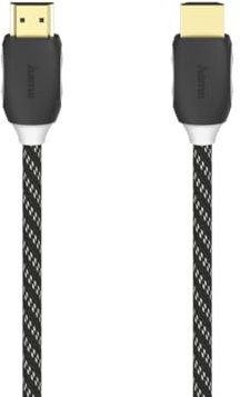 Hama HS HDMI Ethernet Gold Tip Geflochtenes Kabel, Schwarz, 1.5