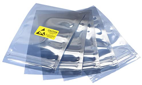 sourcing map Anti Static Bags Shielding Bag 50pcs 3x4.7inch(8x12cm) Resealable with Labels for Hard Drive HDD SSD