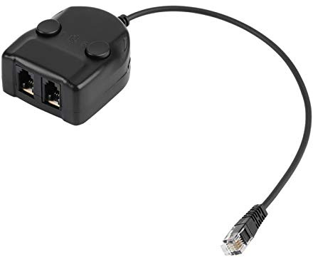 Miskall Headset Adapter Splitter, Headset-Schulungsadapter Telefon-Splitterbox-Adapter Lautstärkeregelung Smart Sound Off Telefonhörer-Splitter-Verbindung