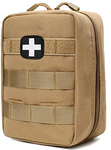 Erste-Hilfe-Set EMT Medizinische IFAK Tasche, Molle Tactical Med Notfall-Trauma-Tasche für Camping, Zuhause, Auto, Wandern, Jagd, Hellbraun