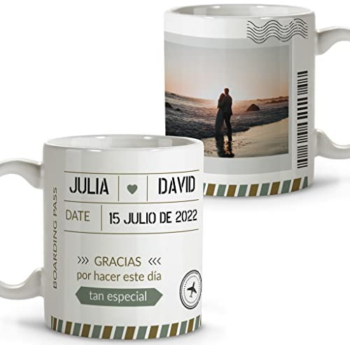 LolaPix Taza Personalizada. Regalo Testigo Boda. Regalos Invitados Boda. Taza Cerámica. Varios Diseños. Especial