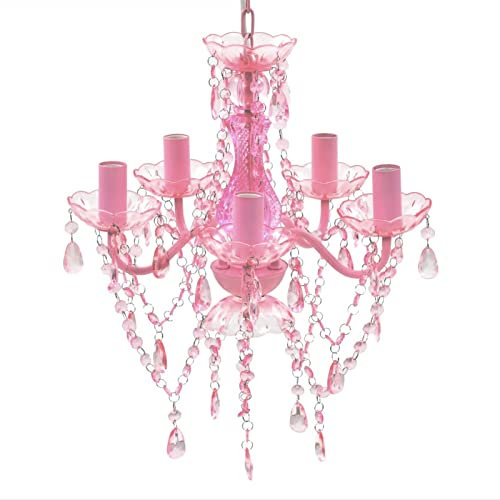 Bopdu Lustre en Cristal Rose - Design Elégant - avec Haute Qualité