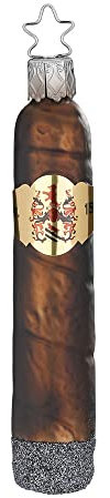 Inge-glas - Christbaumschmuck, Weihnachtsbaumschmuck - Zigarre - Glas - Farbe: braun - Höhe 11,5 cm